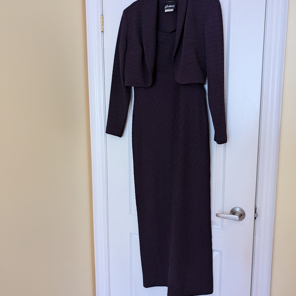 Vintage Formal Dress and Jacket Set Size 10 Purple - Picture 2 of 14